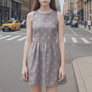 Rachel Antanoff Polka Dot above the knee Grey Fit/Flare Dress - women’s Size XS